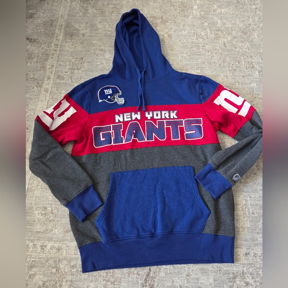 New York Giants Blue and Red Men's Hoodie